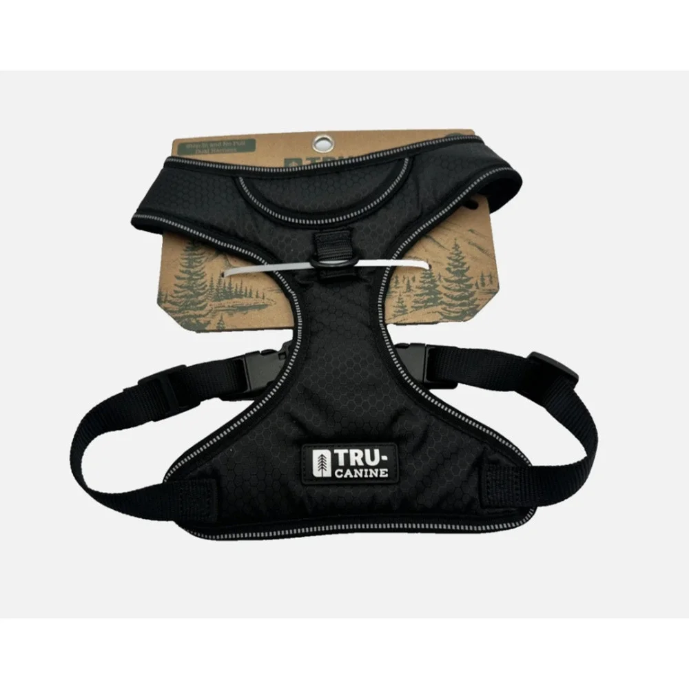 Tru-Canine Designer Step-In No Pull Dual Harness Black /Large